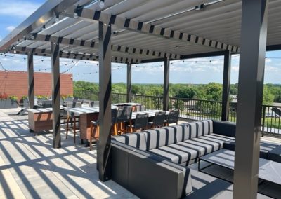 The outdoor seating on the 85 at Midland Terrace's rooftop patio