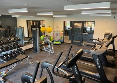 The state of the art workout room at the 85 at Midland Terrace luxury buildings complex
